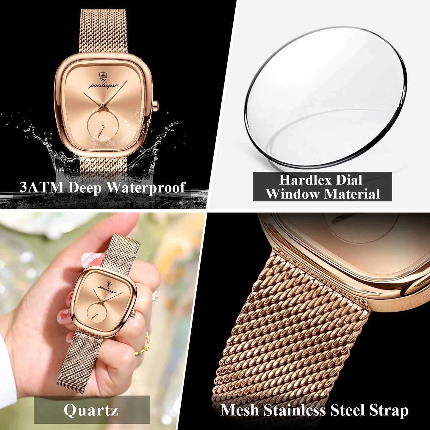 Elegant Ladies Watch Stainless Steel Quartz - Premium Watches from Craftklart Dropship - Just $19.85! Shop now at Craftklart.store