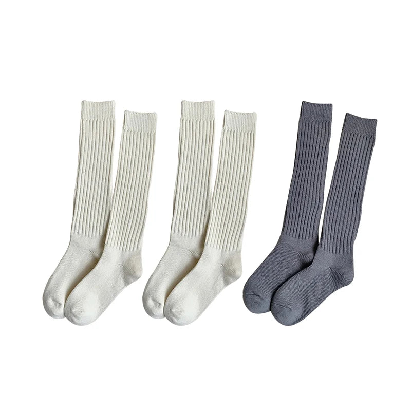 Thickened Coffee Colored Stacked Socks
