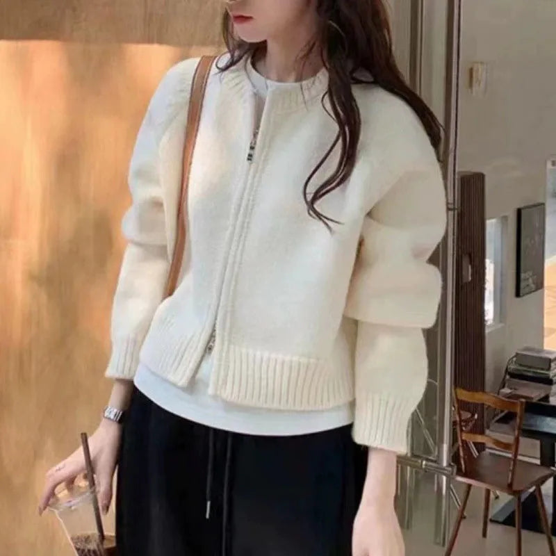 Women Urban Casual soft Zipper Cardigan