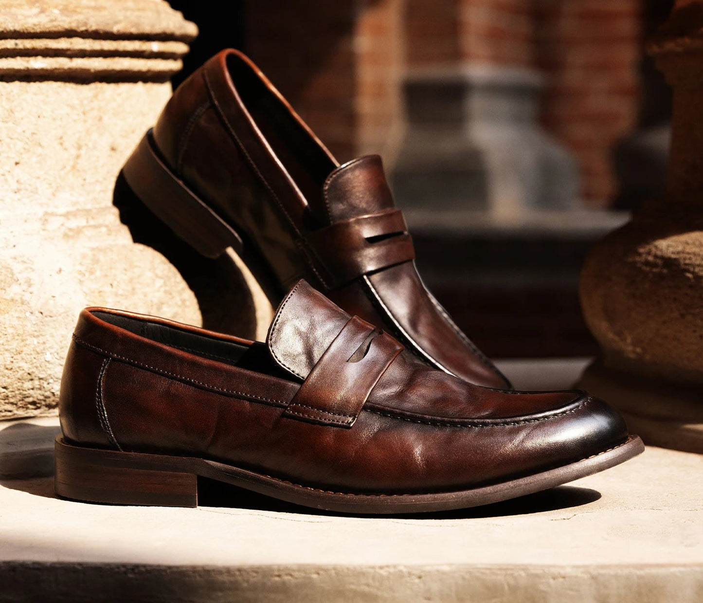 British Styled Genuine Leather Comfortable Soft Sole Low Cut Loafers