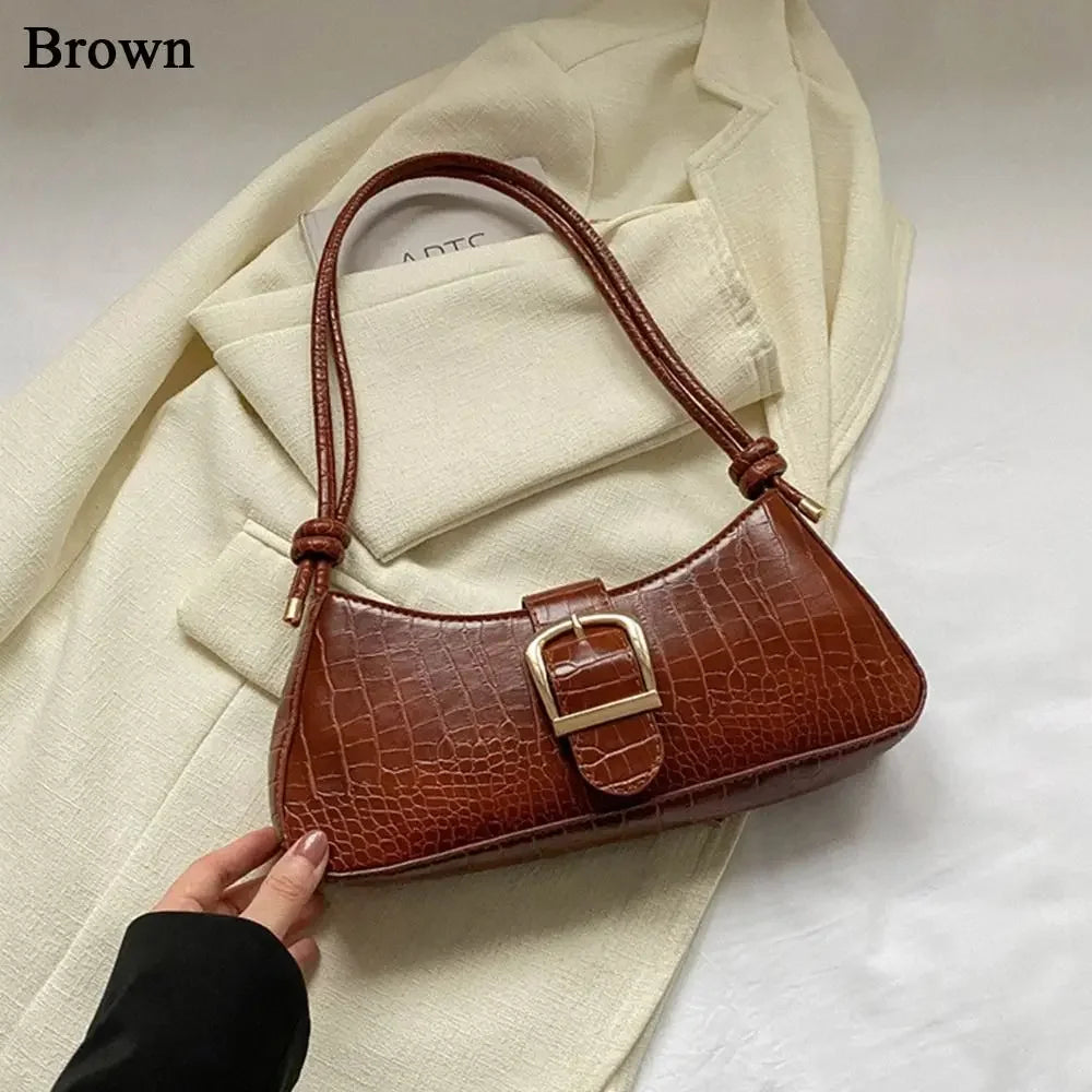 Women Stylish PU Leather Lady Sling Armpit Bag
