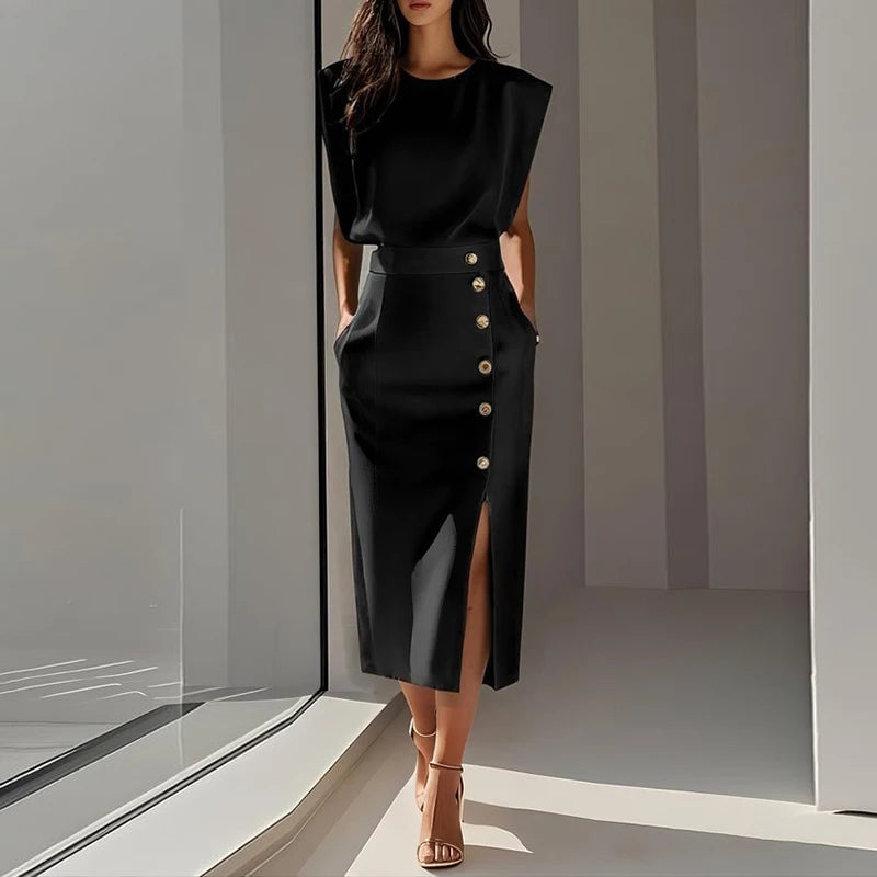 Summer Fashion O Neck Split Women Dress - Craftklart.store