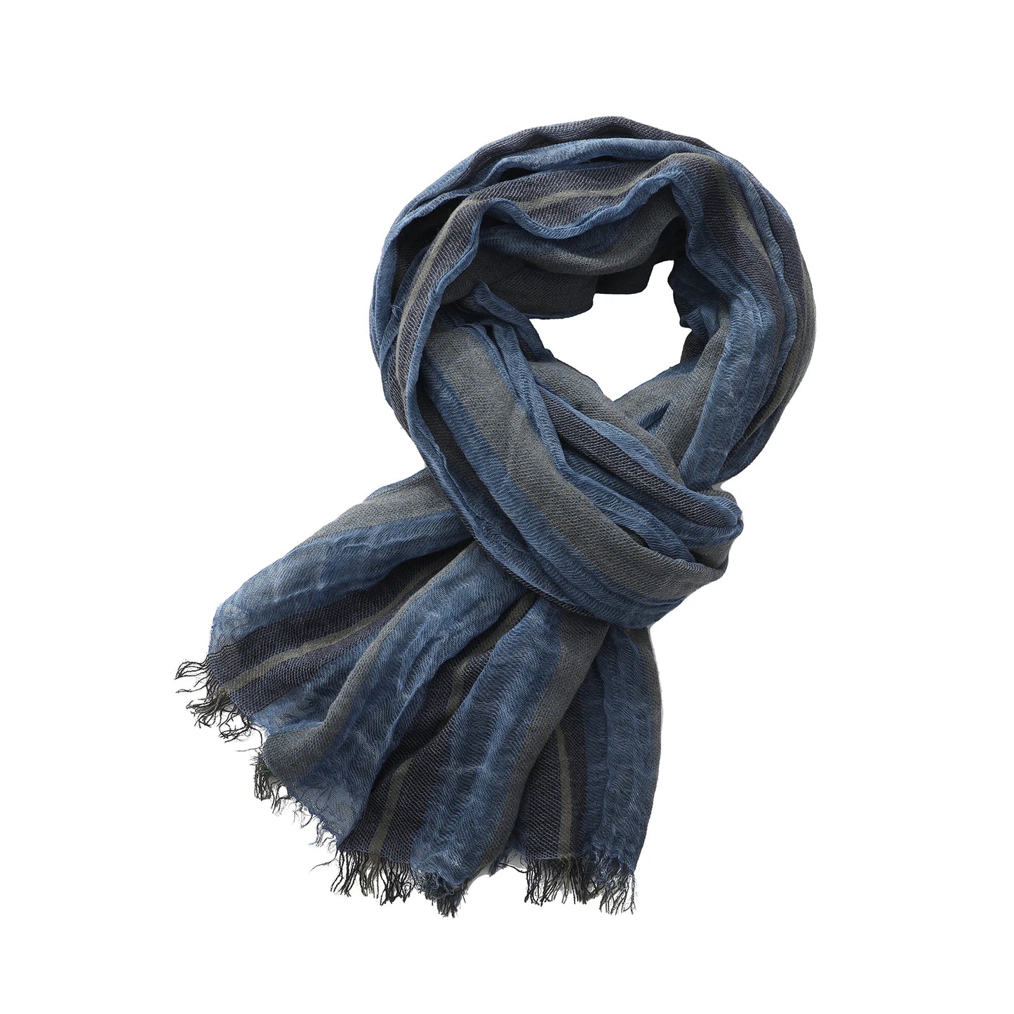 Men Urban Cotton Linen Striped Scarves - Craftklart.store