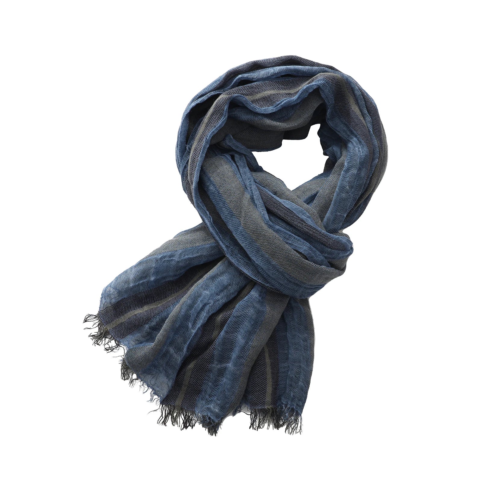 Men Urban Cotton Linen Striped Scarves - Craftklart.store