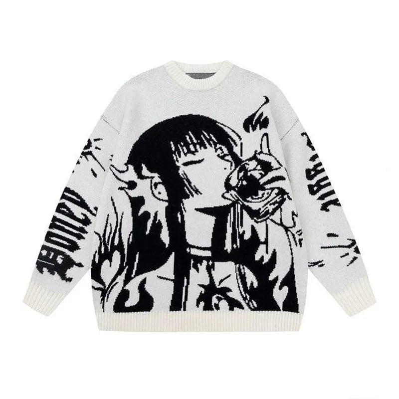 Women Knitwear Anime Loose Oversize Sweater