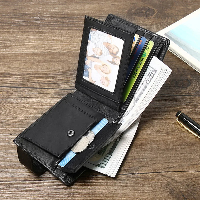 Genuine Leather Men Short Wallet - Premium Wallet from Craftklart Dropship - Just $17.28! Shop now at Craftklart.store