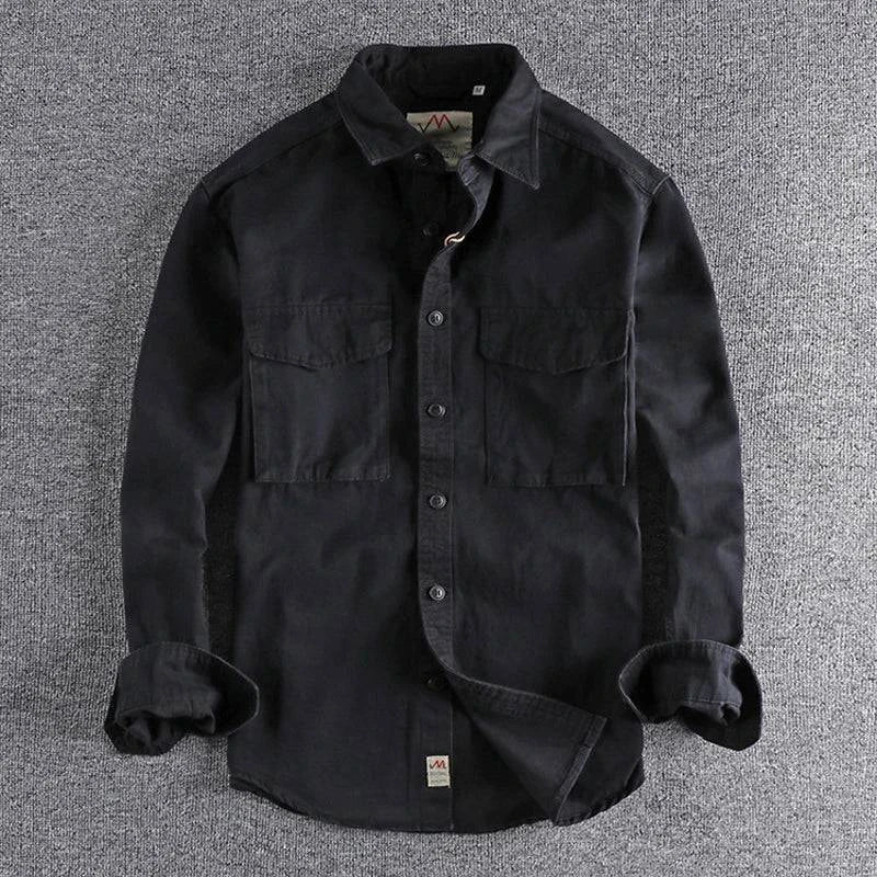 Twill Washed Cotton Classic Cargo Shirt | Minimalist Streetwear | Craftklart
