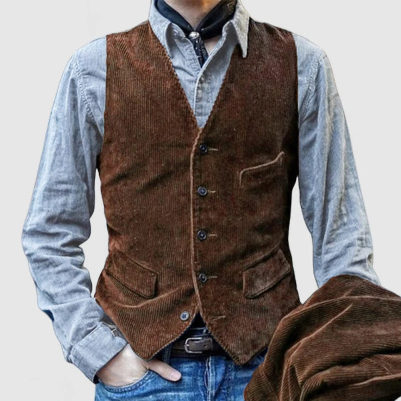 Vintage Corduroy Solid Color Waistcoat - Premium Jackets from Craftklart.store - Just $22.56! Shop now at Craftklart.store
