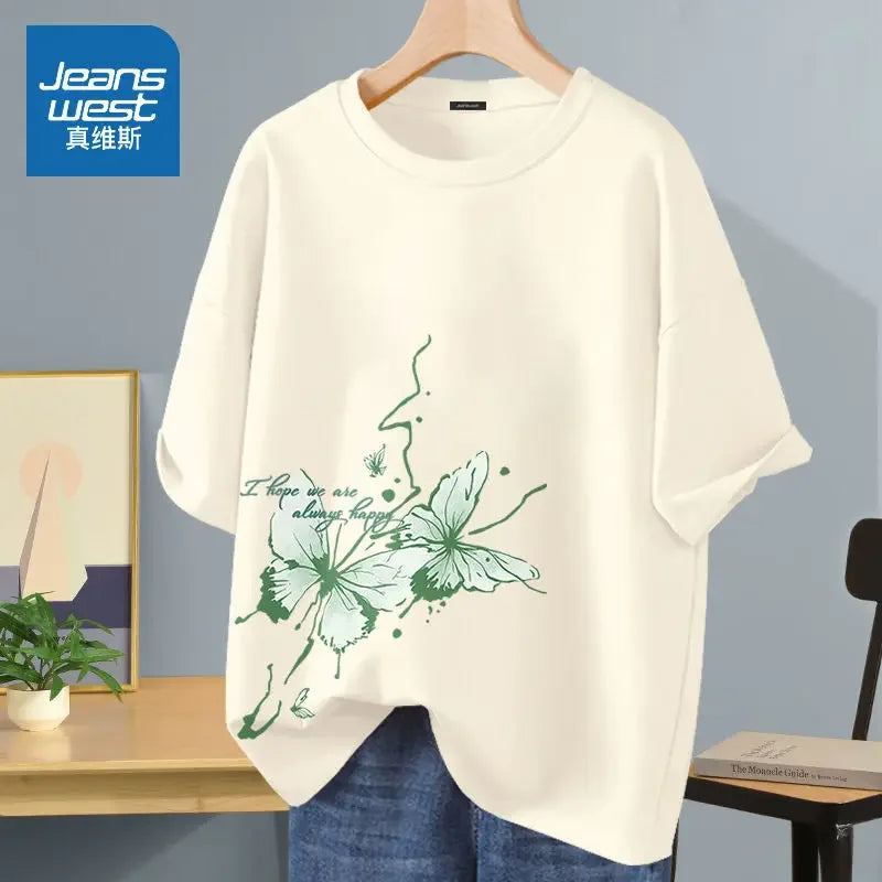 Women's Loose Basics Cotton T-shirt - Premium T-Shirt from Craftklart Dropship - Just $17.58! Shop now at Craftklart.store