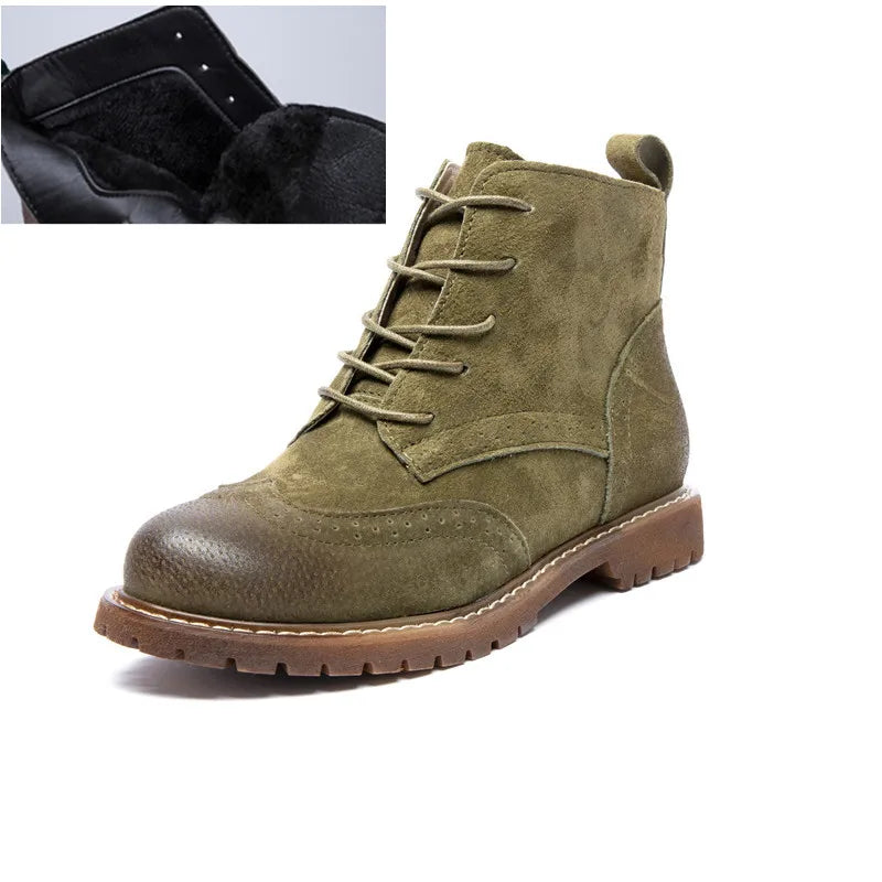 British Lace Up Urban Girl Women Ankle Boots
