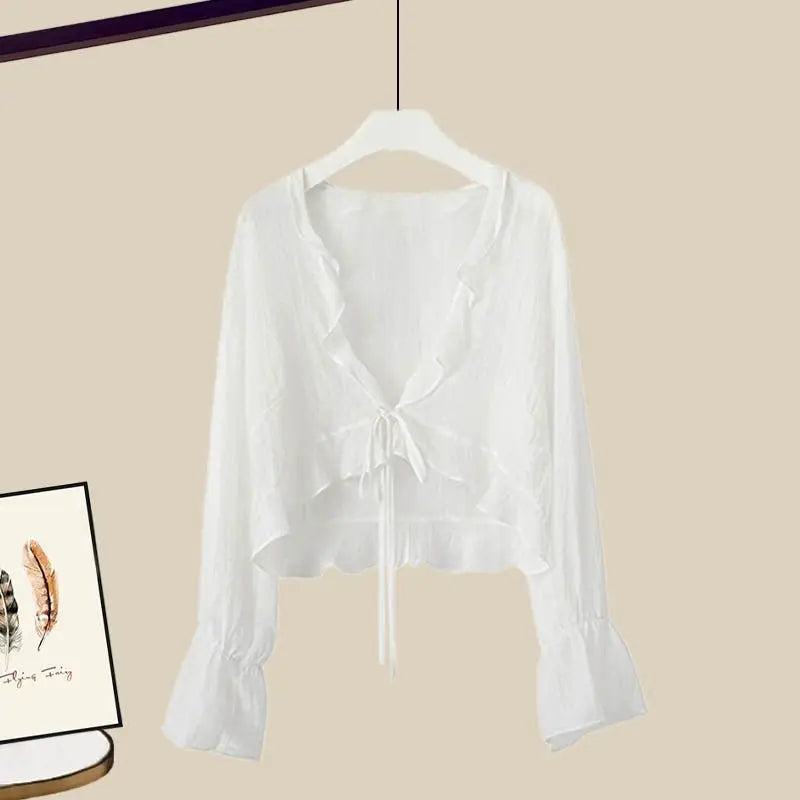 Women's Dress & Versatile Covering Top Loose Sling Dress Two Piece Set - Premium Dress from Craftklart Dropship - Just $18.20! Shop now at Craftklart.store