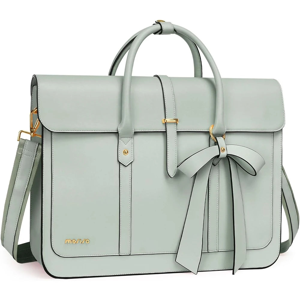 Women's 13 14 15 16 inch PU Leather Tote Bag Casual Shoulder Briefcase - Premium Bags from Craftklart Dropship - Just $42.71! Shop now at Craftklart.store
