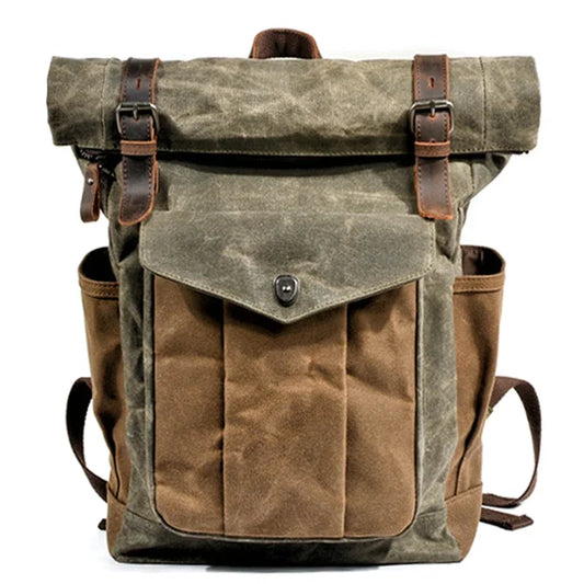 Canvas Oil Wax Backpacks for Men - Premium Backpack from Craftklart.store - Just $36.41! Shop now at Craftklart.store