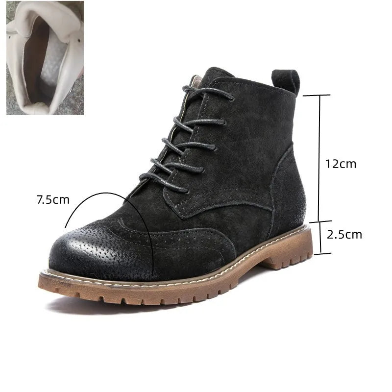 British Lace Up Urban Girl Women Ankle Boots
