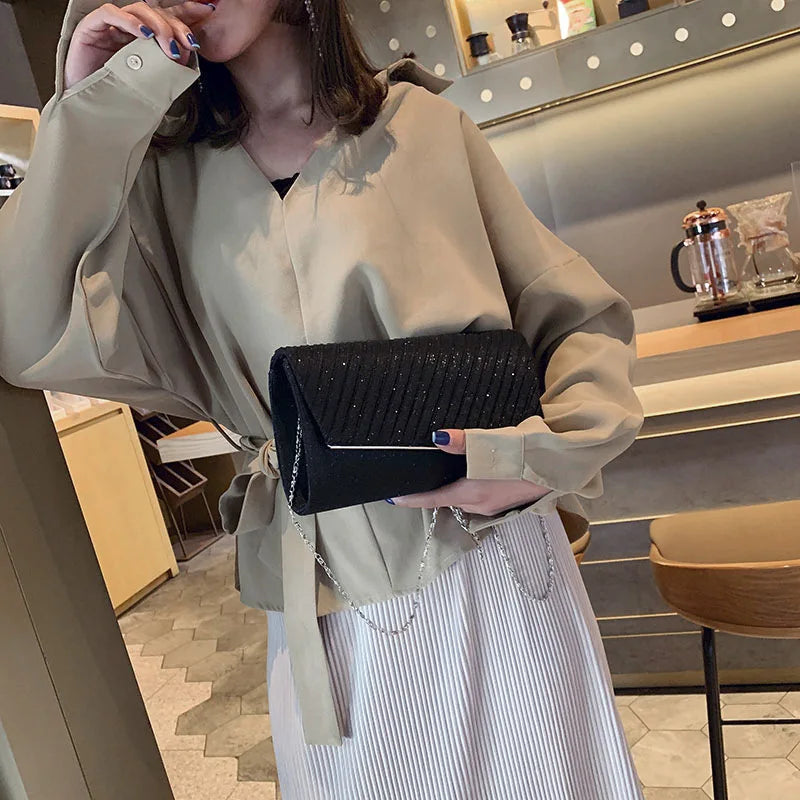 Women Urban Moonlight Evening Sequin Clutch Bag