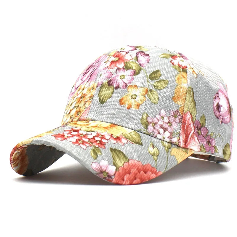 Women's CLIMATE Floral Denim Baseball Cap Hat - Premium Cap from Craftklart Dropship - Just $7.85! Shop now at Craftklart.store