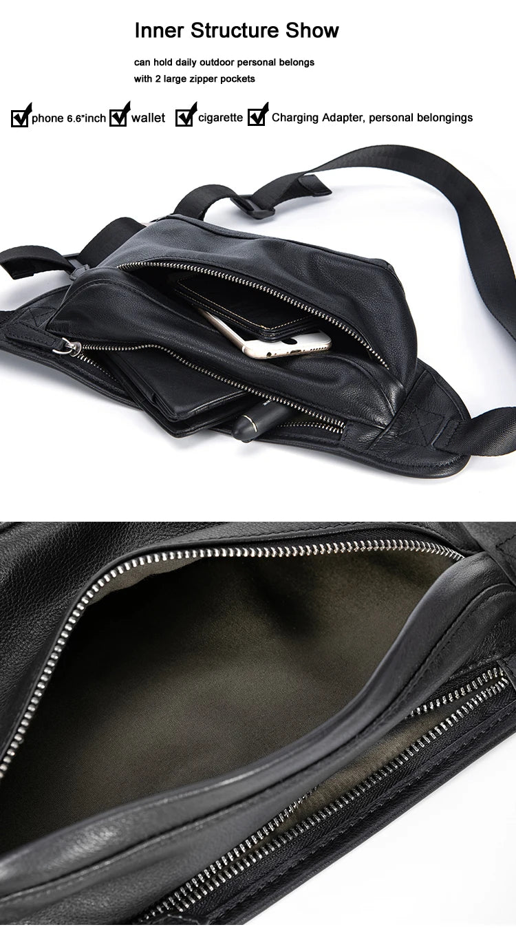 Men's Genuine Leather Waist Bag Chest Pack - Premium Crossbody Bag from Craftklart Dropship - Just $47.10! Shop now at Craftklart.store