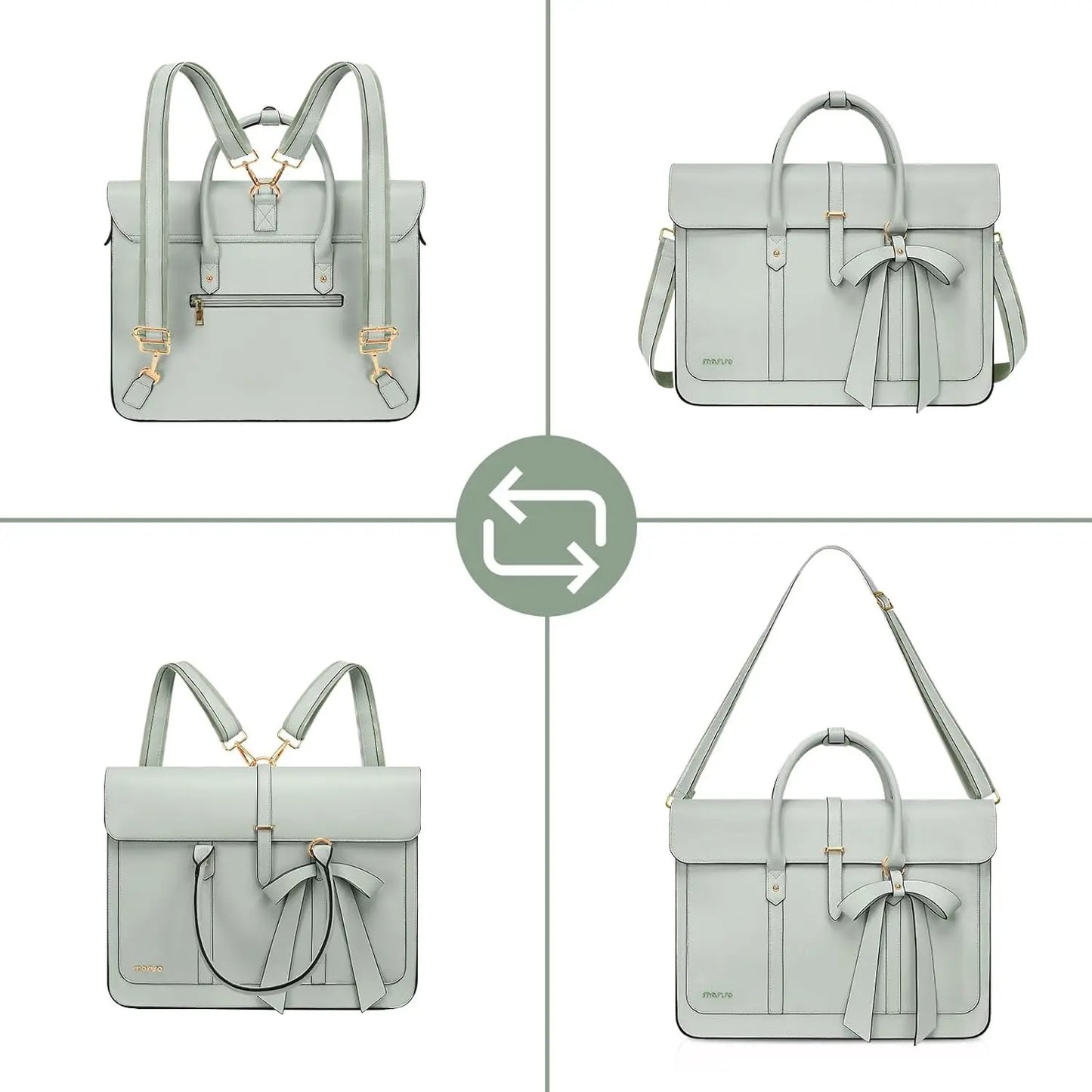 Women's 13 14 15 16 inch PU Leather Tote Bag Casual Shoulder Briefcase - Premium Bags from Craftklart Dropship - Just $42.71! Shop now at Craftklart.store