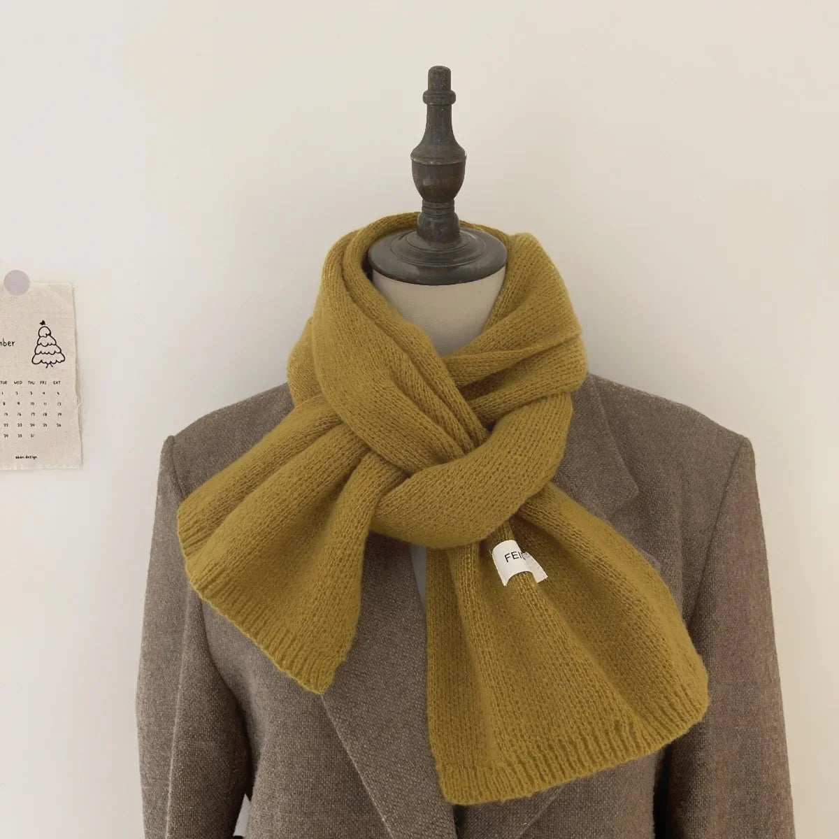 Men Knitted Wool Korean Urban Scarf