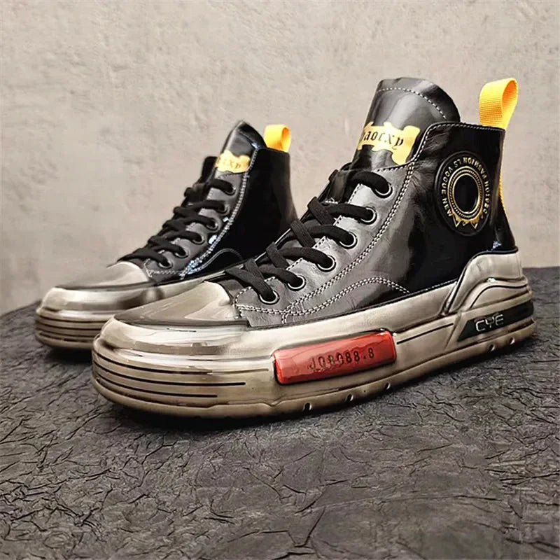 On Trend Korean Thick Sole Men's High Tops - Premium Sneakers from Craftklart.store - Just $70.24! Shop now at Craftklart.store