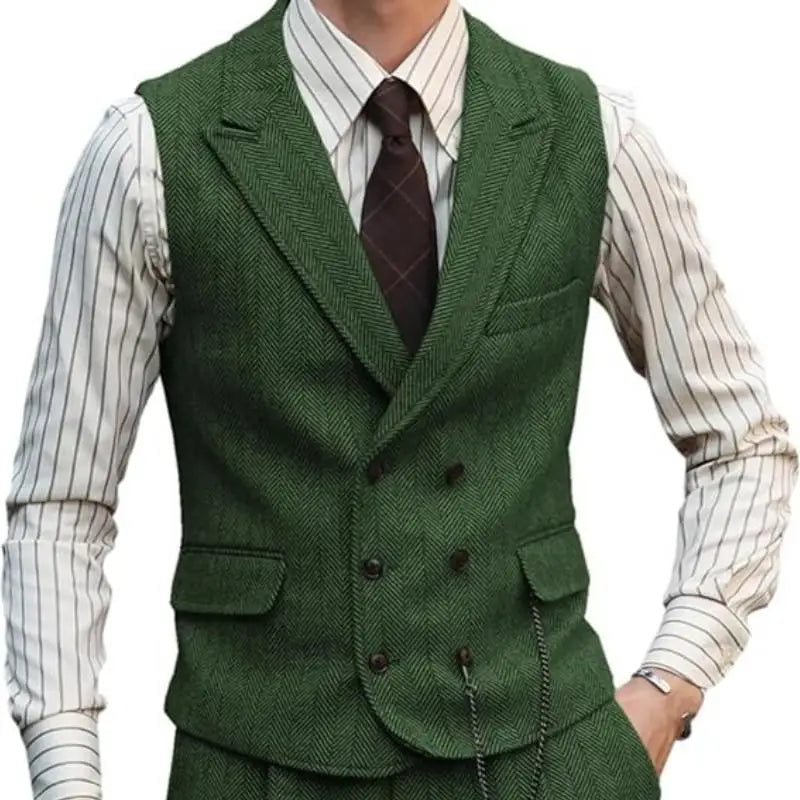 Men Brown Suede Leather Urban Casual Waistcoat