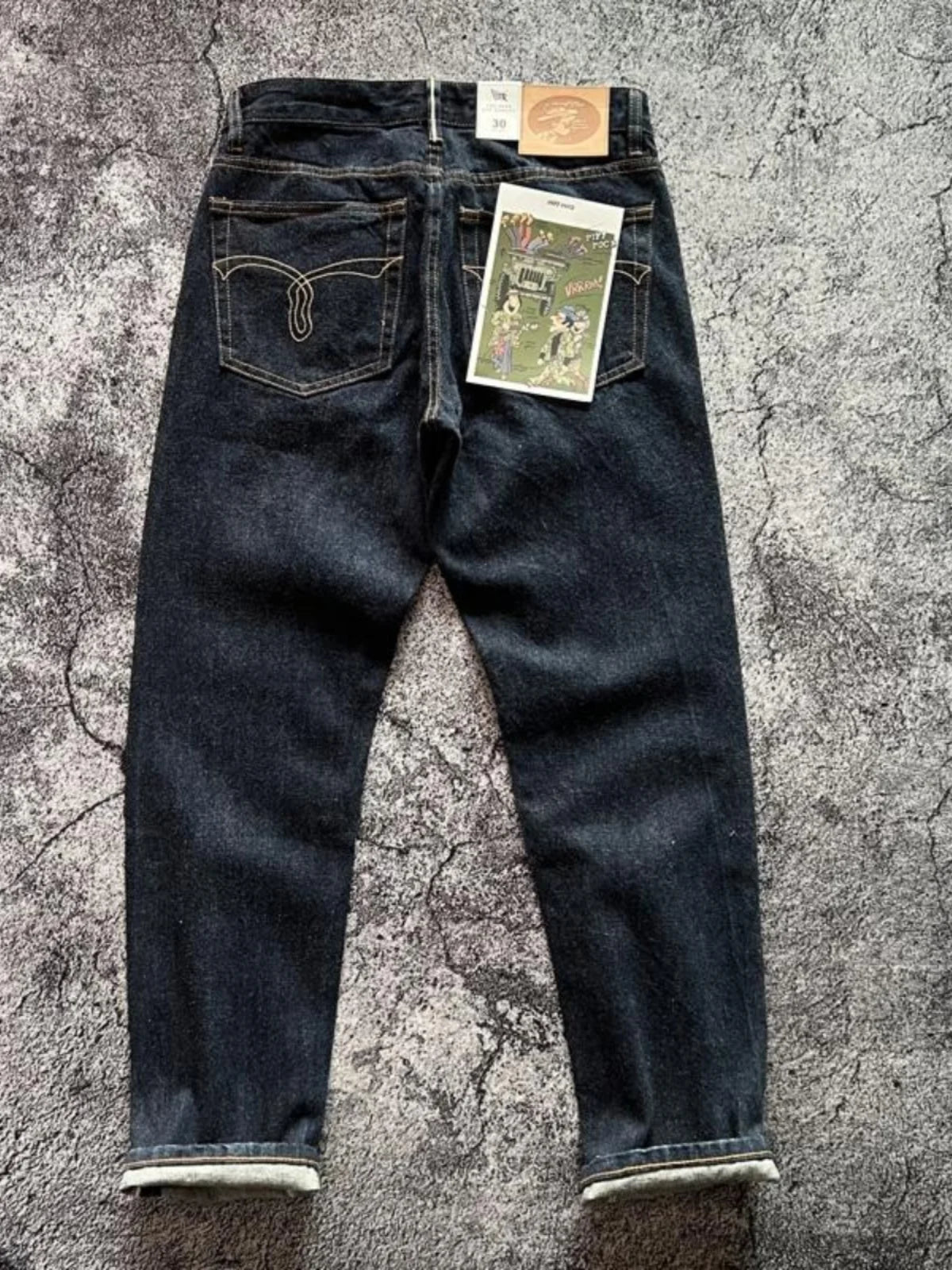 Urban Styled Red Selvedge Denim Pants for Men
