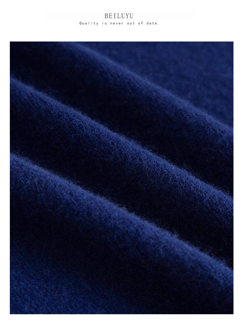 New Fashion Men's 100% Wool Pullover Half-high Collar Sweater - Craftklart.store