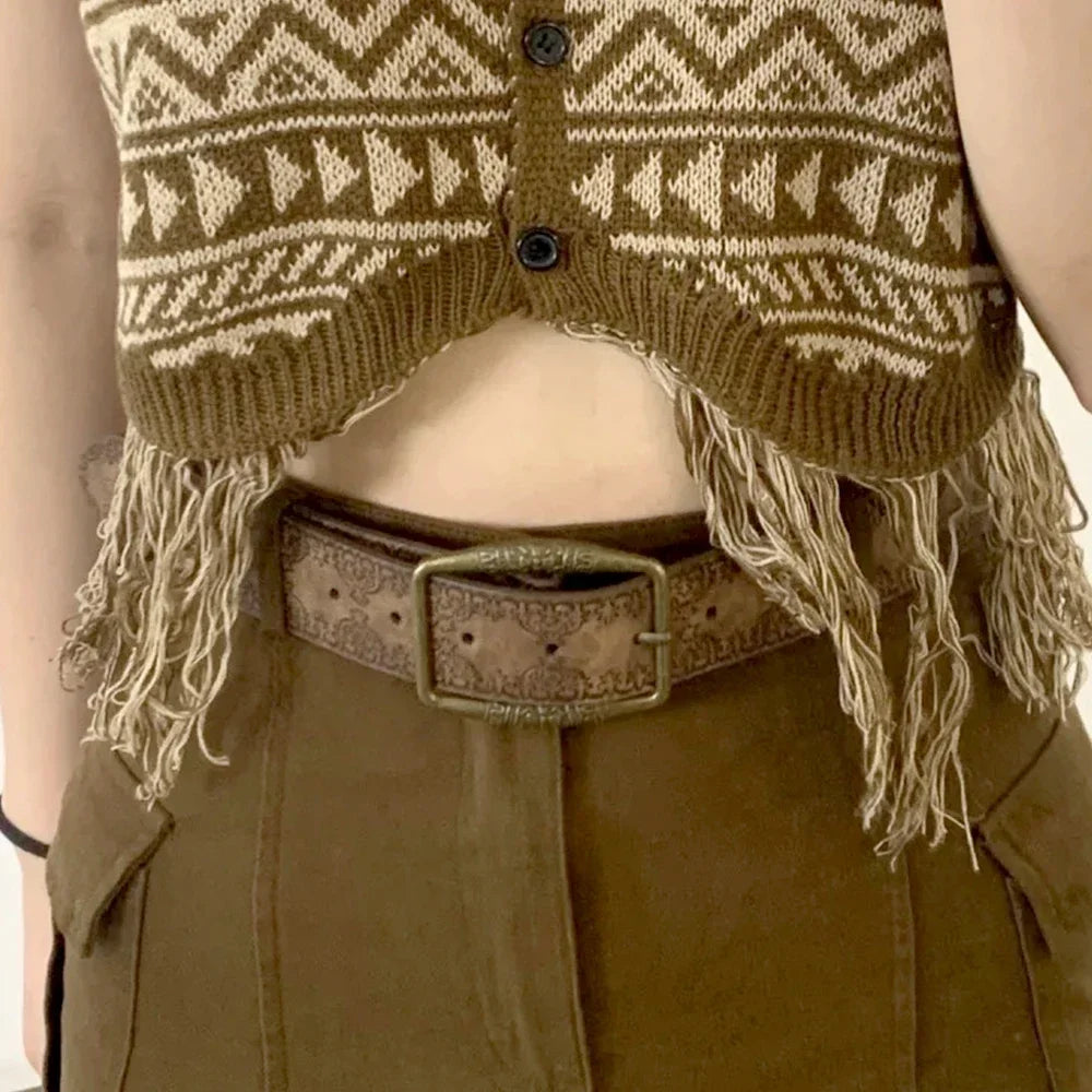 Pattern Print Retro Y2K Belts For Women Luxury Designer Brand Buckle Pin Waist Belt Female Pu Leather Hip Hop Fashion Waistband - Craftklart.store