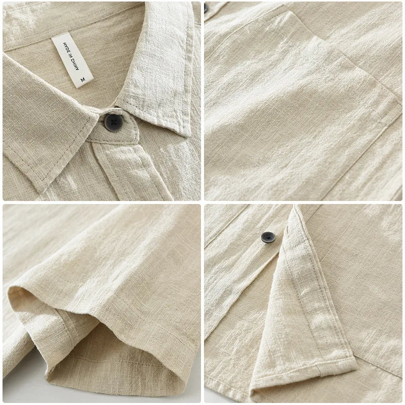 100% Linen Short Sleeve Shirt — Men's Summer Essential