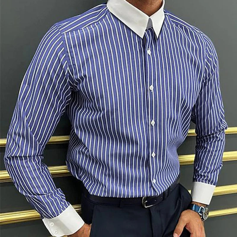 Men's Urban Vintage Striped Print Shirts