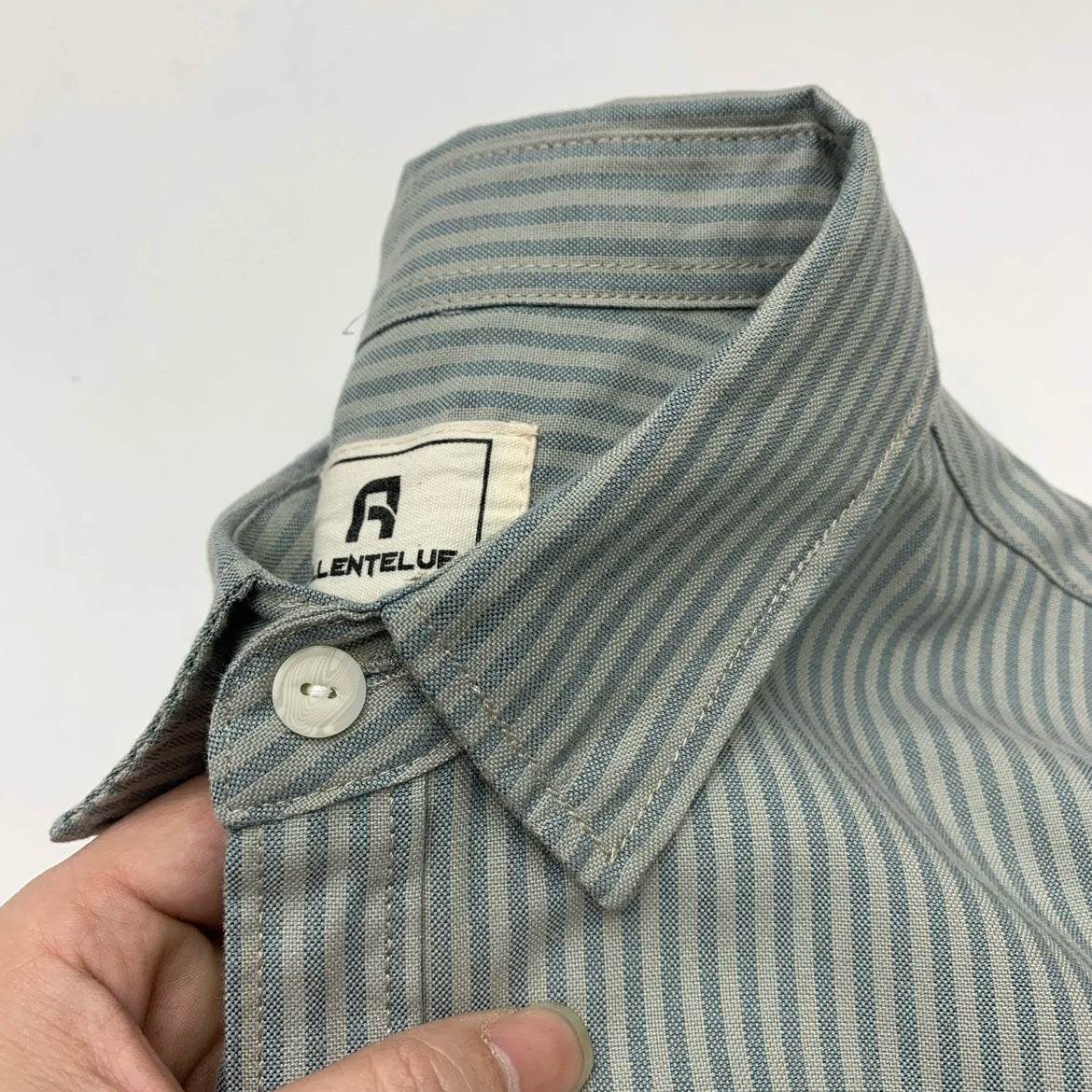 Long Sleeve Lapel 100% Cotton Washed Loose Casual Tops