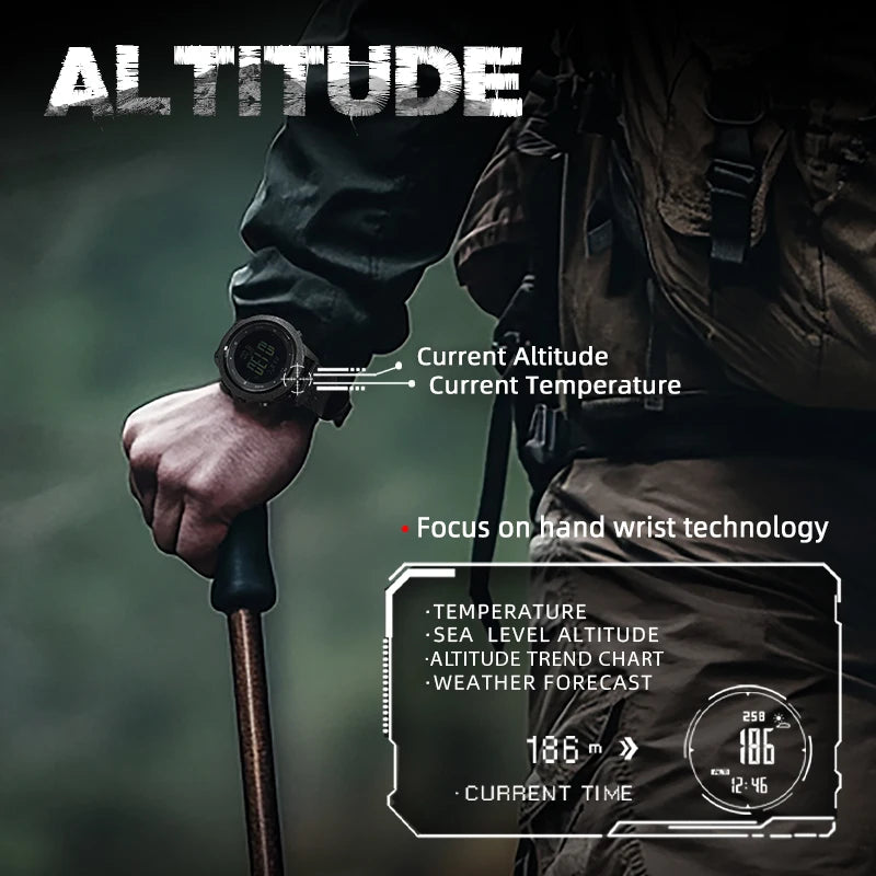 Men Digital Watch Altimeter Barometer Compass WR50M - Premium Watches from Craftklart Dropship - Just $38.39! Shop now at Craftklart.store
