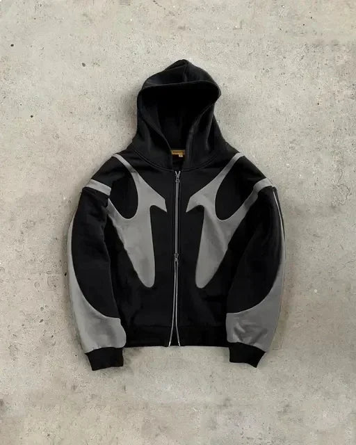 Streetwear Y2K Zip Up Hoodie Men