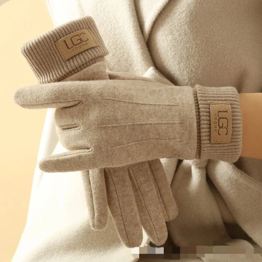 Woolen G loves Women's Warm Touch Screen Gloves,Winter Cashmere Gloves Outdoor Riding Thick Woolen Gloves ,Anti-cold Full Fing - Craftklart.store