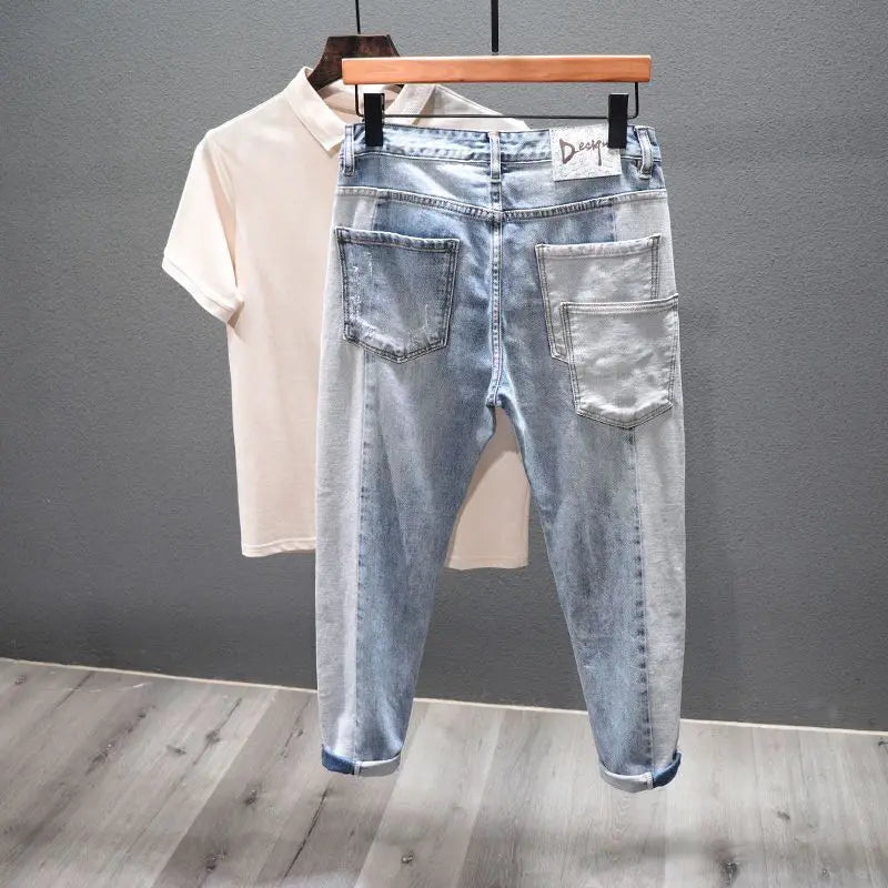 Men's Casual Ripped Denim Jeans - Premium Jeans from Craftklart Dropship - Just $17.34! Shop now at Craftklart.store