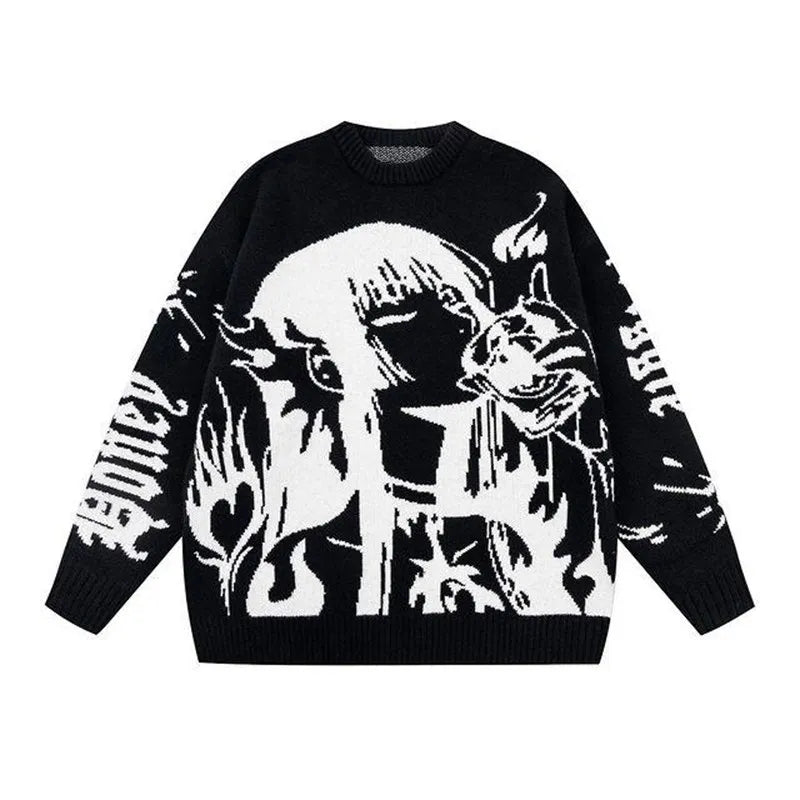 Women Knitwear Anime Loose Oversize Sweater