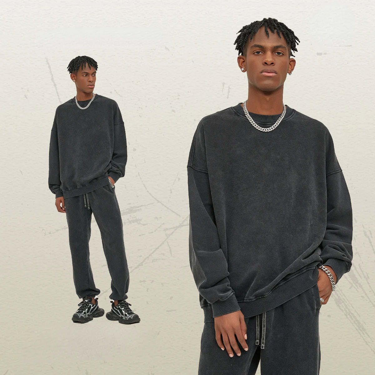 Sumuyoo Thin Round Neck Hoodie Pants Suits Women Chaopai Wash Water Guard Clothes Fashion Sports Pullover Oversized Couple Set - Premium from Craftklart.store - Just $36.69! Shop now at Craftklart.store