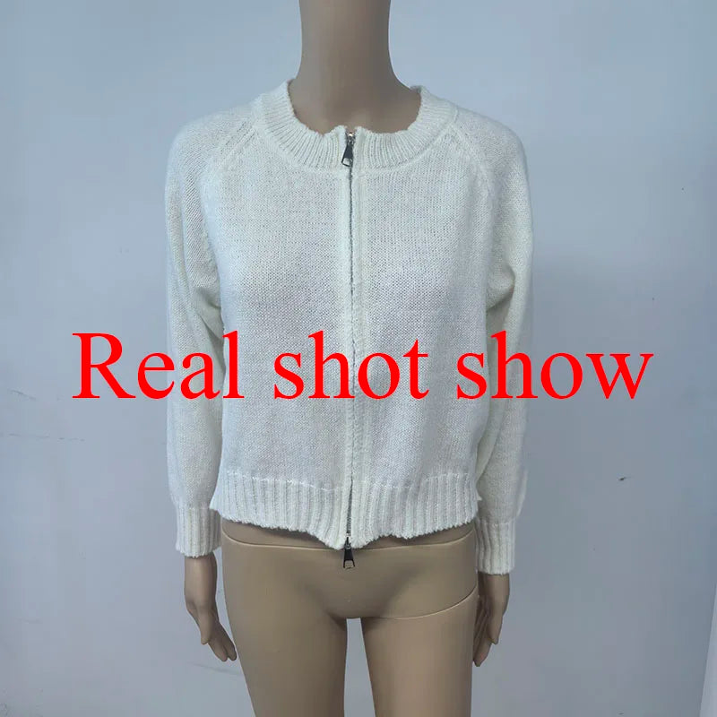 Women Urban Casual soft Zipper Cardigan