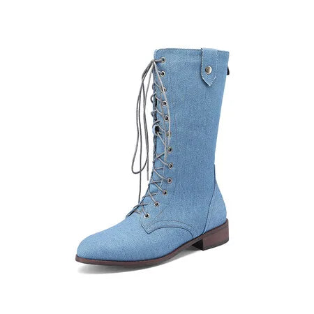 Women's Lace-up Knee High Western Boots