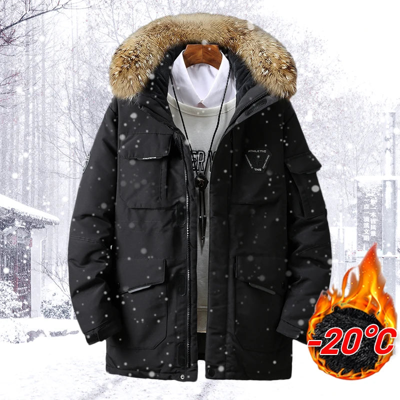Men Hooded Parka Coat