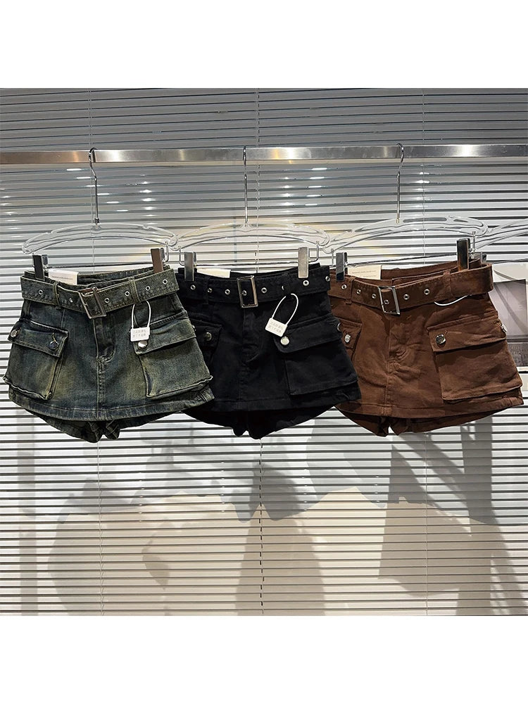 Women's Baggy Streetwear Denim Cargo Shorts