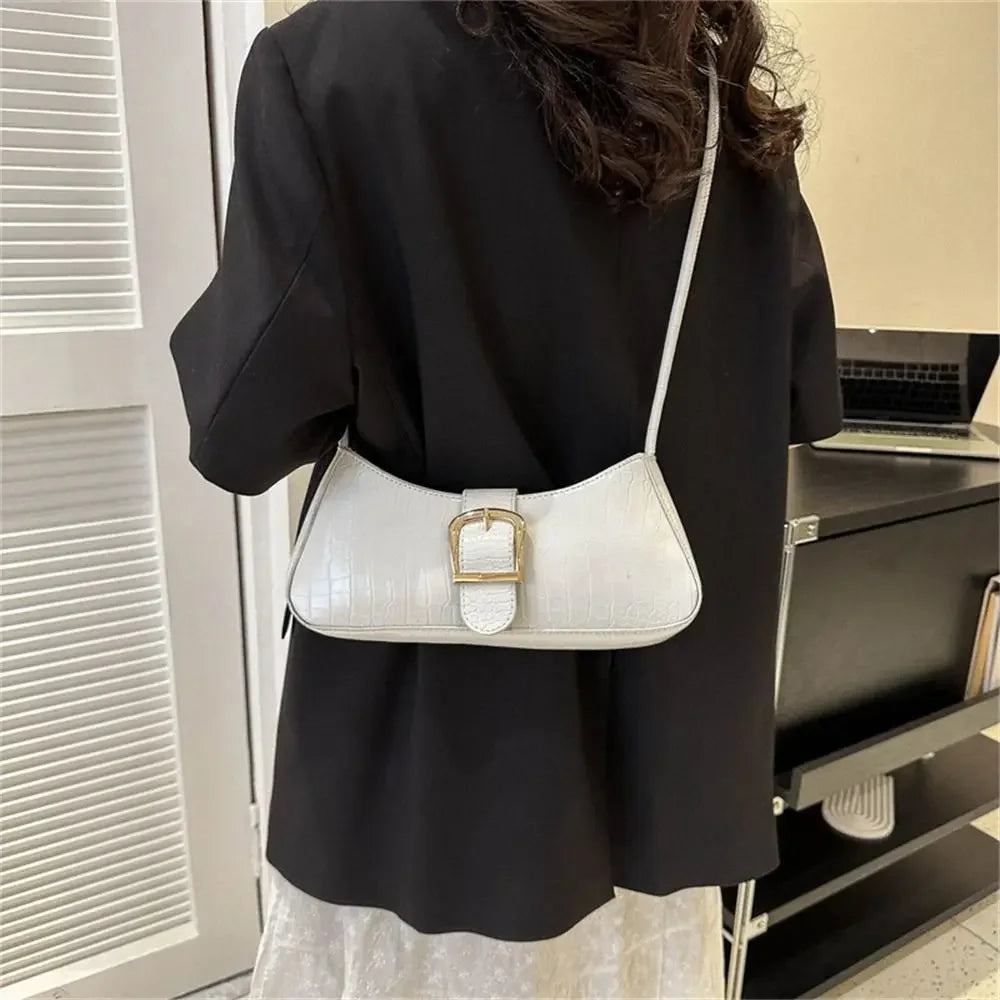 Women Stylish PU Leather Lady Sling Armpit Bag