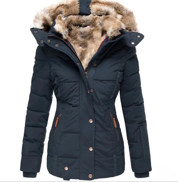 Women's Slim Fit Long Sleeve Hooded Coat