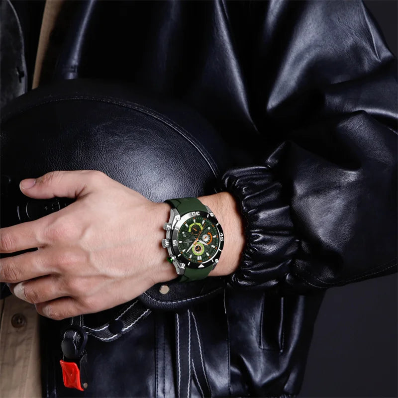 Waterproof Quartz Wristwatch Chronograph Military