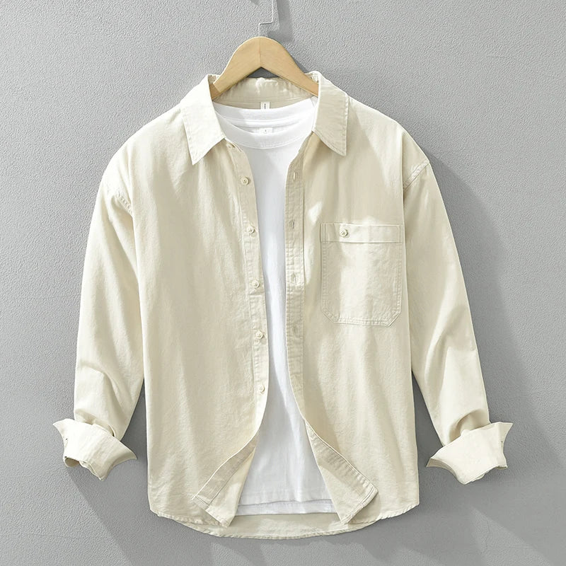 Cotton Casual Shirts for Men Fashion Turn-down Collar - Premium shirt from Craftklart.store - Just $23.61! Shop now at Craftklart.store