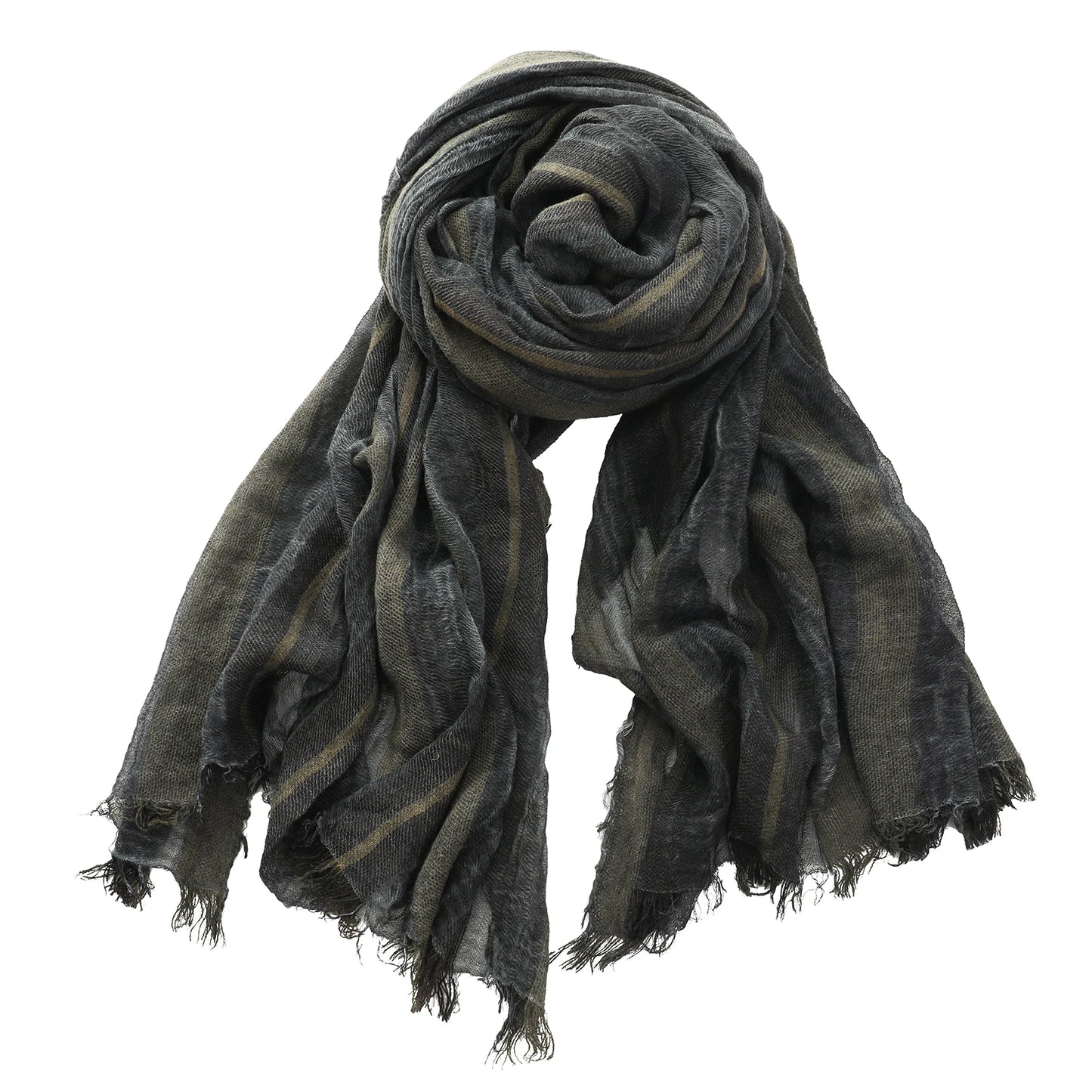 Men Urban Cotton Linen Striped Scarves - Craftklart.store