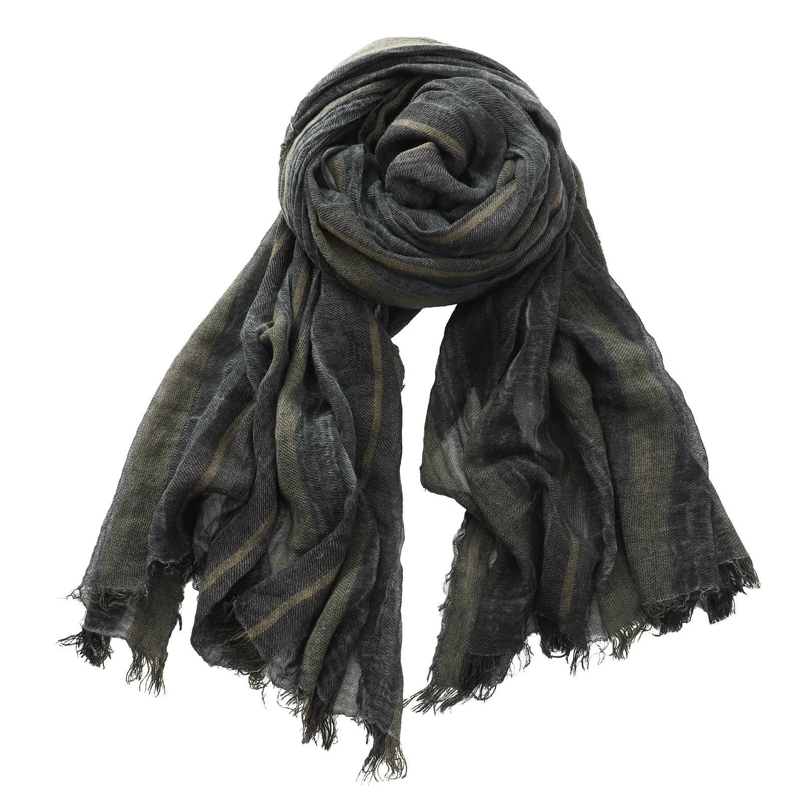 Men Urban Cotton Linen Striped Scarves - Craftklart.store