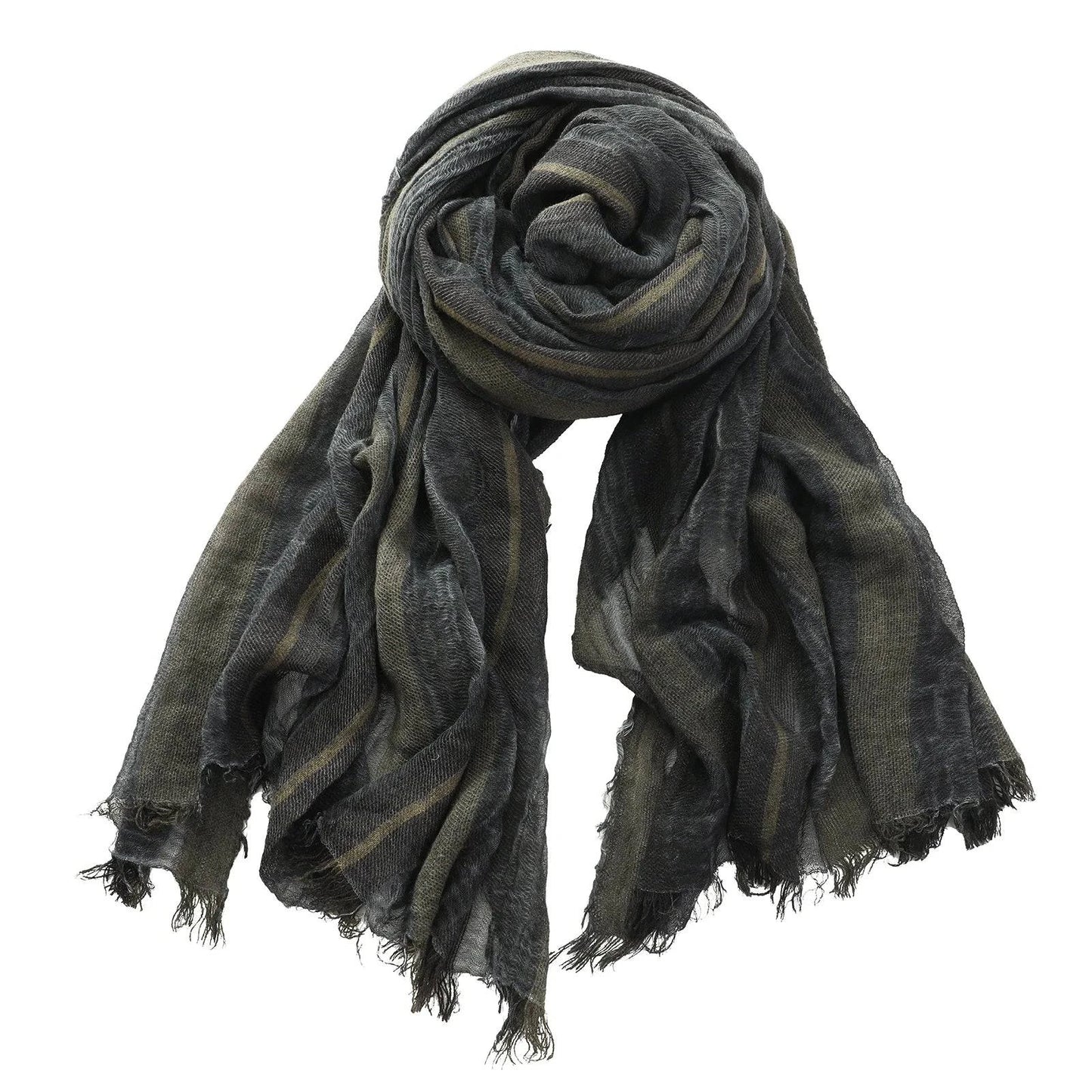 Men Urban Cotton Linen Striped Scarves | Minimalist Streetwear | Craftklart