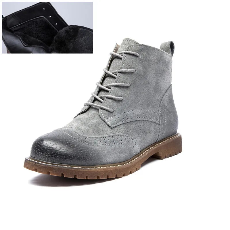 British Lace Up Urban Girl Women Ankle Boots