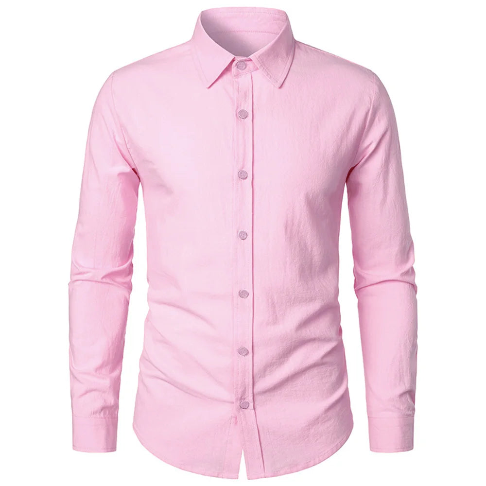 Urban Styled Cotton Linen Men's Shirt - Craftklart.store